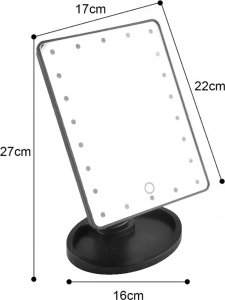 ExtraLink EXTRALINK LUSTERKO DO MAKIJAŻU CZARNE PODŚWIETLANE Z PODSTAWKĄ 4