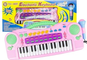 LeanToys Keyboard Organki Różowe z Mikrofonem 32 Klawisze LEAN Toys 1