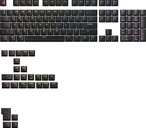 Glorious Glorious GPBT Backlit Keycaps, ANSI Layout (US), PBT, Dye-Sub - Schwarz 1