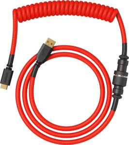 Glorious Glorious GMMK Coiled Cable Crimson Red, Spiralkabel, USB-C/USB-A - rot/schwarz 2