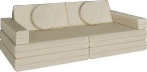 Tectake Sofa do zabawy Lilly, 8-częściowa, z funkcją spania - 160 cm, beżowy 1