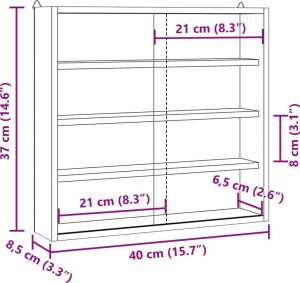vidaXL vidaXL Witryna ścienna z drzwiami, 40x8,5x37 cm 10