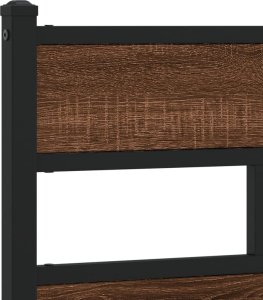 vidaXL vidaXL Metalowa rama łóżka, bez materaca, brązowy dąb, 107x203 cm 8