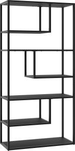 Tectake Regał Venda z 6 przegrodami, industrialny wygląd, 85x35x188cm - czarny 1