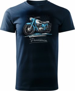 Topslang Koszulka z motocyklem na motor Pannonia panonia męska granatowa REGULAR XL 1