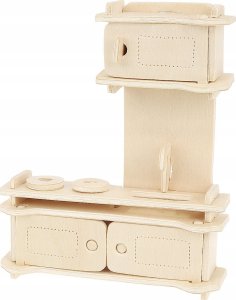 Kruzzel Zestaw mebelków drewnianych dla lalek 34 el. 23542 5