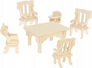 Kruzzel Zestaw mebelków drewnianych dla lalek 34 el. 23542 7