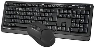 Klawiatura + mysz A4Tech A4tech Bezdrátový kancelářský set klávesnice+myš FG1012S, CZ/SK, černá 3