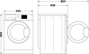 Pralka Whirlpool Whirlpool Washing machine | WRBSS 6249 W EU | Energy efficiency class C | Front loading | Washing capacity 6 kg | 1200 RPM | Depth 42.5 cm | Width 59.5 cm | Display | LED | White 15