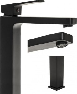 Bateria umywalkowa YokaHome Zestaw bateria umywalkowa stojąca i korek klik-klak czarny - Yoka 4