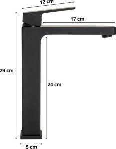 Bateria umywalkowa YokaHome Zestaw bateria umywalkowa stojąca i korek klik-klak czarny - Yoka 5