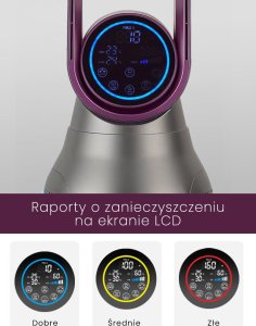 Wentylator Air Essence Plazmowy wentylator bezłopatkowy i oczyszczacz powietrza Air Essence LevanteLift Grey Purple z funkcją jonizacji 5