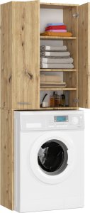 Fabryka Mebli Akord Słupek łazienkowy FIN 180 cm nad pralkę regał 2 drzwi - dąb artisan 2