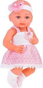 Jokomisiada Gumowa lalka bobas w różowej sukience butelka smoczek ZA5235 4