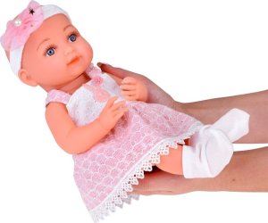 Jokomisiada Gumowa lalka bobas w różowej sukience butelka smoczek ZA5235 6