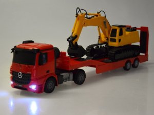 EE Zestaw na pilota Mercedes Ciężarówka + Naczepa Koparka w skali 1:26 RC0693 12