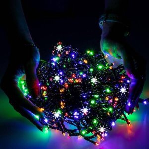 Lampki choinkowe Springos Lampki choinkowe 500 led zimny multikolor + zimny biały flash 27,5 m oświetlenie świąteczne IP44 UNIWERSALNY 5