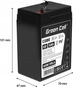 Green Cell Green Cell Cube AGM VRLA IP54 6V 5Ah bezobsługowy akumulator do systemu alarmowego kasy fiskalnej zabawki 4