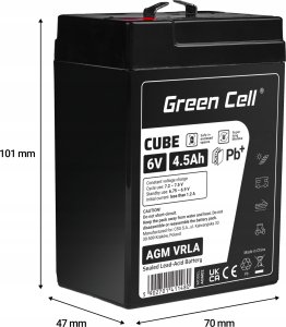 Green Cell Green Cell Cube AGM VRLA IP54 6V 4.5Ah bezobsługowy akumulator do systemu alarmowego kasy fiskalnej zabawki 4