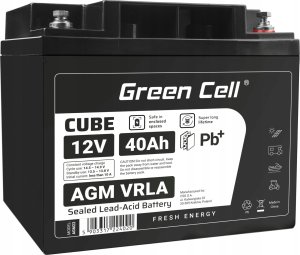 Green Cell Green Cell Cube AGM VRLA IP54 12V 40Ah bezobsługowy akumulator do kosiarki skutera łodzi wózka inwalidzkiego 1