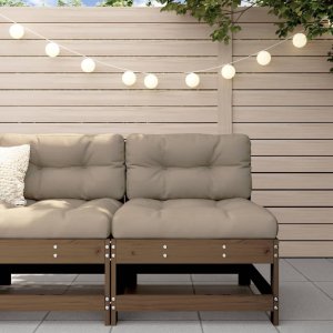 vidaXL Ogrodowa sofa środkowa, miodowy brąz, lite drewno sosnowe 1