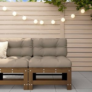 vidaXL Ogrodowa sofa środkowa, miodowy brąz, lite drewno sosnowe 1
