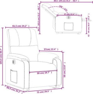 vidaXL Podnoszony fotel rozkładany, brązowy, mikrofibra 16