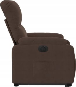 vidaXL Podnoszony fotel rozkładany, brązowy, mikrofibra 9