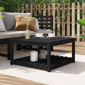vidaXL Stolik ogrodowy, czarny, 82,5x82,5x45 cm, lite drewno sosnowe 1