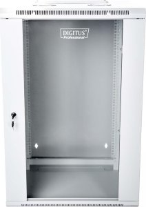 Digitus Szafa sieciowa wisząca 19" 18U rack 600x600, drzwi szyba, szary, dzielona, złożona, 60kg 2