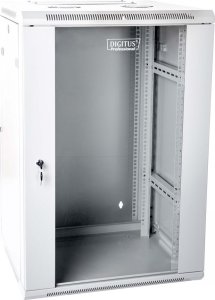 Digitus Szafa sieciowa wisząca 19" 18U rack 600x600, drzwi szyba, szary, dzielona, złożona, 60kg 3