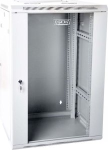 Digitus Szafa sieciowa wisząca 19" 18U rack 600x600, drzwi szyba, szary, dzielona, złożona, 60kg 9