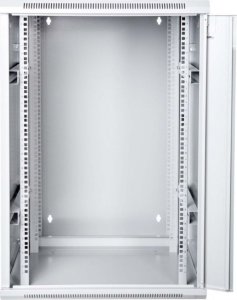Digitus Szafa sieciowa wisząca 19" 18U rack 600x600, drzwi szyba, szary, dzielona, złożona, 60kg 10