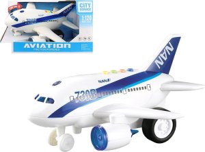LeanToys Samolot Z Napędem Świeci Dźwięki 1:120 Biały LEAN Toys 1
