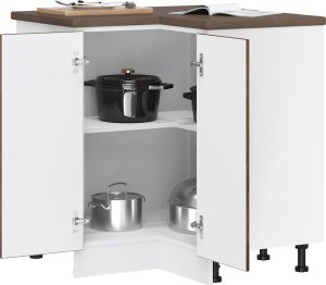 vidaXL vidaXL Narożna szafka kuchenna dolna Porto, przydymiony dąb 3