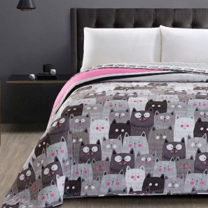 Decoking DecoKing Narzuta CATS drukowana z mikrofibry 170x210 koty 1