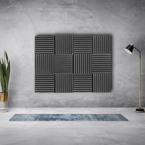 DNA DNA AM1 panel akustyczny zestaw 12 szt. szary pianka mata wygłuszająca redukcja echa pogłosu 2