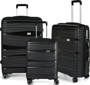 Stickn Kuffertsæt RW Travel Alfrida sort 20”/24”/28” PP-plast med TSA-lås 1