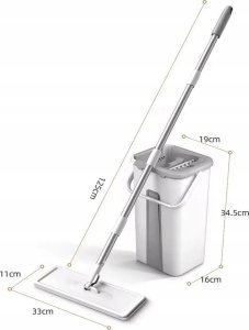 Mop Promis Mop Płaski Obrotowy z Wyciskaczem i Wiadrem Dwukomorowym Ultramop Promis MS106N 3