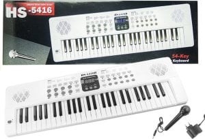 LeanToys Elektryczne pianinko z mikrofonem USB 1