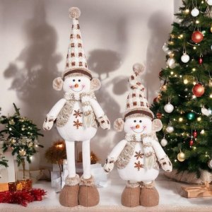 eCarla Bałwan świąteczny, wyciągane nogi BOŻE NARODZENIE 60 cm Z PLUSZU KSN158 3