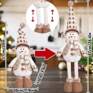 eCarla Bałwan świąteczny, wyciągane nogi BOŻE NARODZENIE 60 cm Z PLUSZU KSN158 5