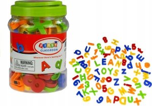 LeanToys Literki Cyferki Magnetyczne w Słoiku Alfabet 78 Elementów LEAN TOYS 1