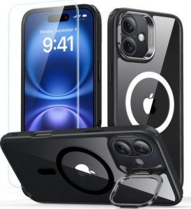 ESR Zestaw etui ESR Classic Hybrid Kickstand Halolock MagSafe + Szkło hartowane na iPhone 16 - czarne 1