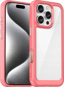 Hurtel Etui Outer Space Case z żelową ramką do iPhone 16 Pro Max - czerwone 1