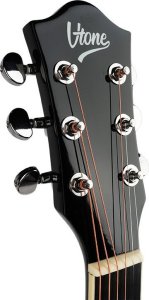 V-Tone V-TONE AG TWO BK gitara akustyczna 4/4 czarna zestaw kostki pasek zapasowe struny pokrowiec akordy klucz regulacyjny 7
