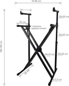 STAND4ME STAND4ME X6 statyw pod klawisze podwójny regulowany solidny 10