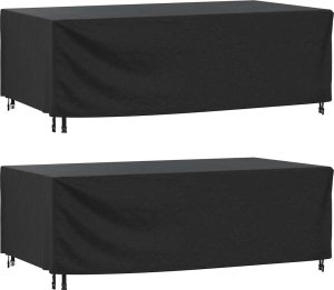 vidaXL Pokrowce na meble ogrodowe, 2 szt., czarne 229x113x73 cm 1