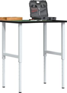 vidaXL Stolik roboczy, ciemny brąz, 80x60x(71,5-98) cm, drewno dębowe 1