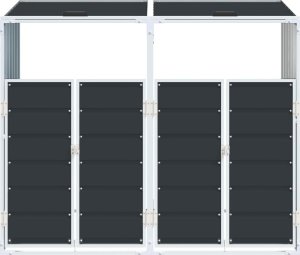 vidaXL Obudowa na kosz na śmieci, podwójna, antracyt, 144x81x113 cm 5